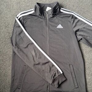 Adidas Men's Black and White Track Jacket